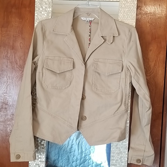 CAbi Kaki peplum jacket. - Picture 1 of 2